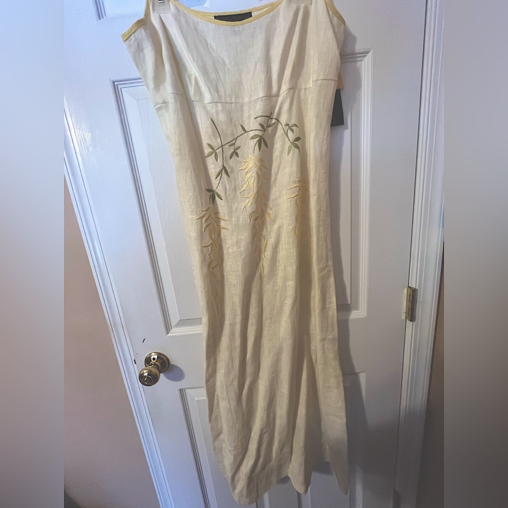 Spaghetti strap linen sun dress, size 14.